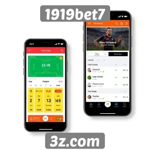 Comparação da interface móvel e desktop do 1919bet7